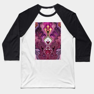 Decorative Psychedelic Magenta Design Baseball T-Shirt